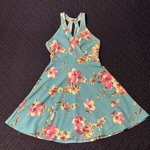 Pink Lily Floral Flair Dress Size 8